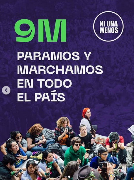 Cartel 9M Huelga Feminista Argentina 2026