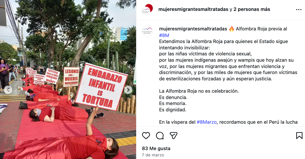 Artivismo Perú Alfombra Roja 8M 2026 